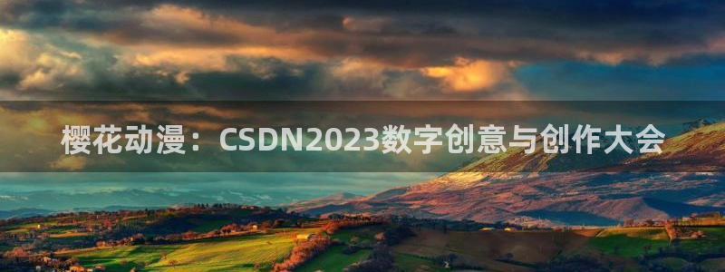 age专注动漫的门户网站：樱花动漫：CSDN2023数字创意与创作大会